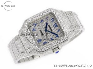 Santos De 40mm TWF 1:1 Best Edition Blue Diamond Dial SS/SS A2824 - Image 7