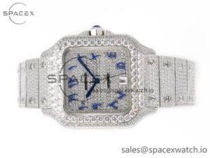 Santos De 40mm TWF 1:1 Best Edition Blue Diamond Dial SS/SS A2824 - Image 8