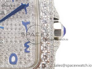 Santos De 40mm TWF 1:1 Best Edition Blue Diamond Dial SS/SS A2824 - Image 10