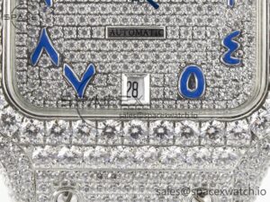 Santos De 40mm TWF 1:1 Best Edition Blue Diamond Dial SS/SS A2824 - Image 11