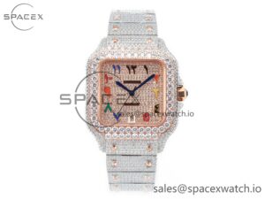 Santos De 40mm TWF 1:1 Best Edition RG Diamond Dial SS/RG A2824