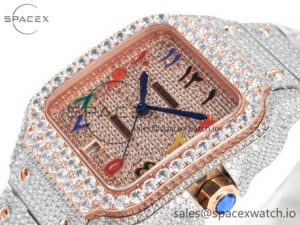 Santos De 40mm TWF 1:1 Best Edition RG Diamond Dial SS/RG A2824 - Image 5