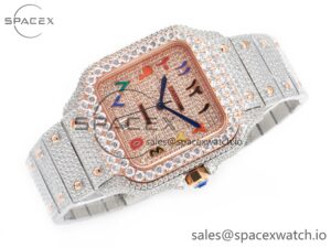 Santos De 40mm TWF 1:1 Best Edition RG Diamond Dial SS/RG A2824 - Image 7