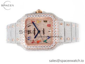 Santos De 40mm TWF 1:1 Best Edition RG Diamond Dial SS/RG A2824 - Image 8