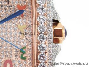 Santos De 40mm TWF 1:1 Best Edition RG Diamond Dial SS/RG A2824 - Image 10