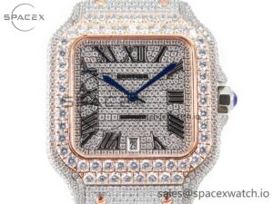 Santos De 40mm TWF 1:1 Best Edition Diamond Dial SS/RG Dia/Rmn A2824 - Image 2