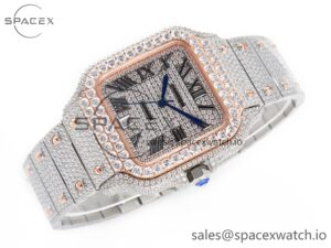 Santos De 40mm TWF 1:1 Best Edition Diamond Dial SS/RG Dia/Rmn A2824 - Image 7
