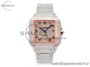 Santos De 40mm TWF 1:1 Best Edition RG Diamond Dial SS/RG A2824