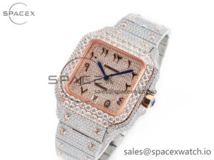 Santos De 40mm TWF 1:1 Best Edition RG Diamond Dial SS/RG A2824 - Image 4