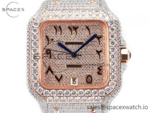 Santos De 40mm TWF 1:1 Best Edition RG Diamond Dial SS/RG A2824 - Image 2