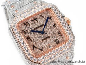 Santos De 40mm TWF 1:1 Best Edition RG Diamond Dial SS/RG A2824 - Image 3