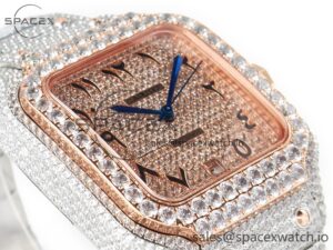 Santos De 40mm TWF 1:1 Best Edition RG Diamond Dial SS/RG A2824 - Image 6