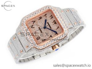 Santos De 40mm TWF 1:1 Best Edition RG Diamond Dial SS/RG A2824 - Image 7
