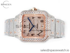 Santos De 40mm TWF 1:1 Best Edition RG Diamond Dial SS/RG A2824 - Image 8