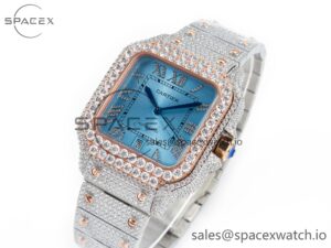Santos De 40mm TWF 1:1 Best Edition RG Diamond Dial SS/RG Dia/Rmn A2824 - Image 4