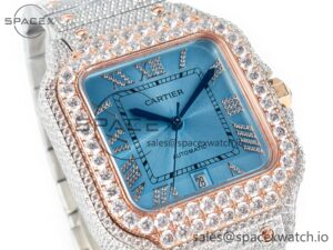 Santos De 40mm TWF 1:1 Best Edition RG Diamond Dial SS/RG Dia/Rmn A2824 - Image 3
