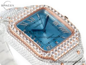 Santos De 40mm TWF 1:1 Best Edition RG Diamond Dial SS/RG Dia/Rmn A2824 - Image 6