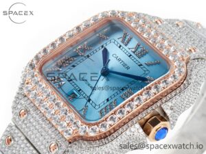Santos De 40mm TWF 1:1 Best Edition RG Diamond Dial SS/RG Dia/Rmn A2824 - Image 5