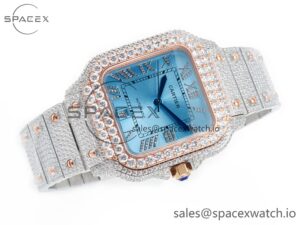Santos De 40mm TWF 1:1 Best Edition RG Diamond Dial SS/RG Dia/Rmn A2824 - Image 7