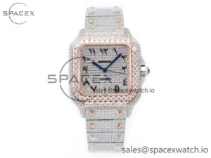 Santos De 40mm TWF 1:1 Best Edition RG Diamond Dial SS/RG A2824