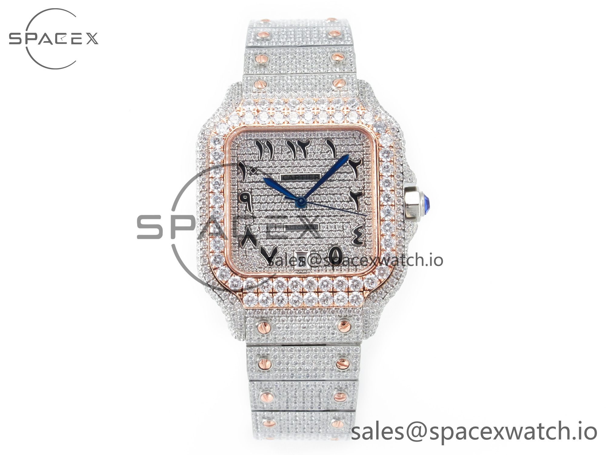IMG_8164 拷贝 Santos De 40mm TWF 1:1 Best Edition RG Diamond Dial SS/RG A2824 - Image 1