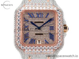 Santos De 40mm TWF 1:1 Best Edition Diamond Dial SS/RG Dia/Rmn A2824 - Image 2