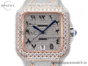 Santos De 40mm TWF 1:1 Best Edition RG Diamond Dial SS/RG A2824 - Image 2