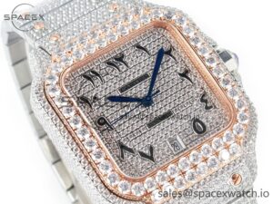 Santos De 40mm TWF 1:1 Best Edition RG Diamond Dial SS/RG A2824 - Image 3