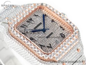 Santos De 40mm TWF 1:1 Best Edition RG Diamond Dial SS/RG A2824 - Image 6