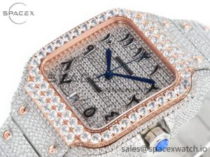 Santos De 40mm TWF 1:1 Best Edition RG Diamond Dial SS/RG A2824 - Image 5