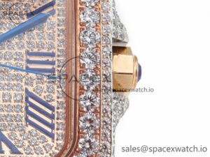 Santos De 40mm TWF 1:1 Best Edition Diamond Dial SS/RG Dia/Rmn A2824 - Image 10
