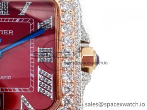 Santos De 40mm TWF 1:1 Best Edition Red Diamond Dial SS/RG Dia/Rmn A2824 - Image 10
