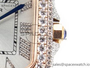 Santos De 40mm TWF 1:1 Best Edition White Diamond Dial SS/RG Dia/Rmn A2824 - Image 10
