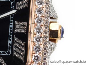Santos De 40mm TWF 1:1 Best Edition Black Diamond Dial SS/YG Dia/Rmn A2824 - Image 10