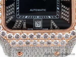Santos De 40mm TWF 1:1 Best Edition Black Diamond Dial SS/YG Dia/Rmn A2824 - Image 11