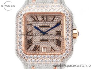 Santos De 40mm TWF 1:1 Best Edition RG Diamond Dial SS/RG Dia/Rmn A2824 - Image 2