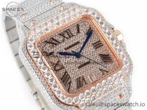 Santos De 40mm TWF 1:1 Best Edition RG Diamond Dial SS/RG Dia/Rmn A2824 - Image 3