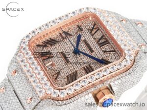 Santos De 40mm TWF 1:1 Best Edition RG Diamond Dial SS/RG Dia/Rmn A2824 - Image 5