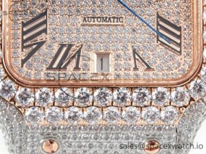 Santos De 40mm TWF 1:1 Best Edition RG Diamond Dial SS/RG Dia/Rmn A2824 - Image 11