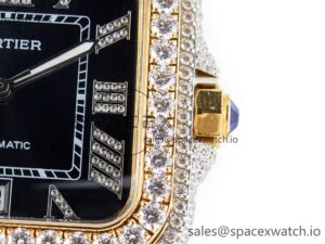 Santos De 40mm TWF 1:1 Best Edition Black Diamond Dial SS/YG Dia/Rmn A2824 - Image 10