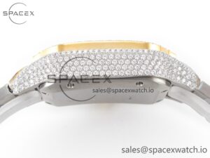 Santos De 40mm TWF 1:1 Best Edition Black Diamond Dial SS/YG Dia/Rmn A2824 - Image 12