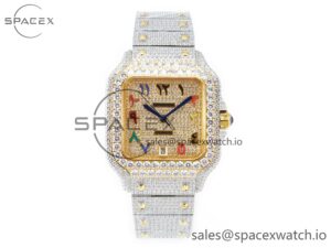 Santos De 40mm TWF 1:1 Best Edition RG Diamond Dial SS/YG A2824