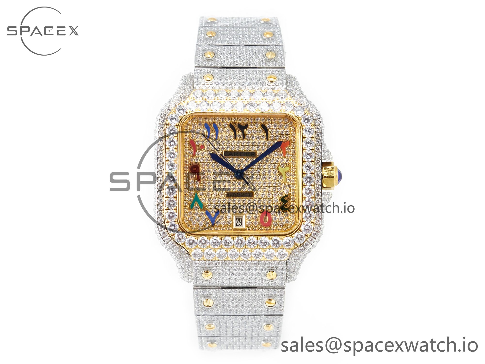 IMG_8263 拷贝 Santos De 40mm TWF 1:1 Best Edition RG Diamond Dial SS/YG A2824 - Image 1
