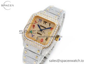Santos De 40mm TWF 1:1 Best Edition RG Diamond Dial SS/YG A2824 - Image 4