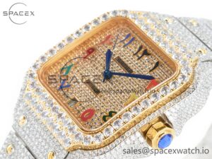 Santos De 40mm TWF 1:1 Best Edition RG Diamond Dial SS/YG A2824 - Image 5