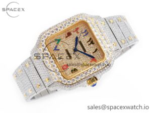 Santos De 40mm TWF 1:1 Best Edition RG Diamond Dial SS/YG A2824 - Image 7