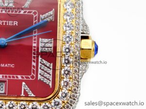 Santos De 40mm TWF 1:1 Best Edition Red Diamond Dial SS/YG Dia/Rmn A2824 - Image 10