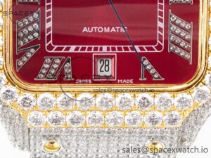 Santos De 40mm TWF 1:1 Best Edition Red Diamond Dial SS/YG Dia/Rmn A2824 - Image 11