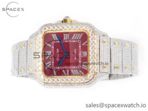 Santos De 40mm TWF 1:1 Best Edition Red Diamond Dial SS/YG Dia/Rmn A2824 - Image 8