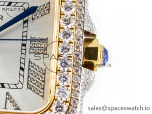 Santos De 40mm TWF 1:1 Best Edition White Diamond Dial SS/YG Dia/Rmn A2824 - Image 10